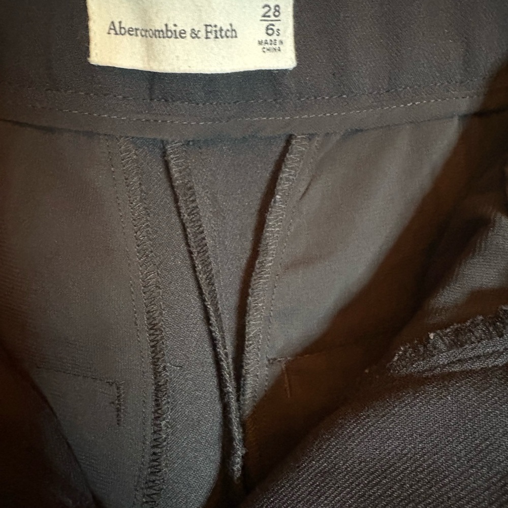 Abercrombie & Fitch AF Sloane Low Rise‎ Tailored Wide Leg Pant Black 28 - Picture 10 of 11